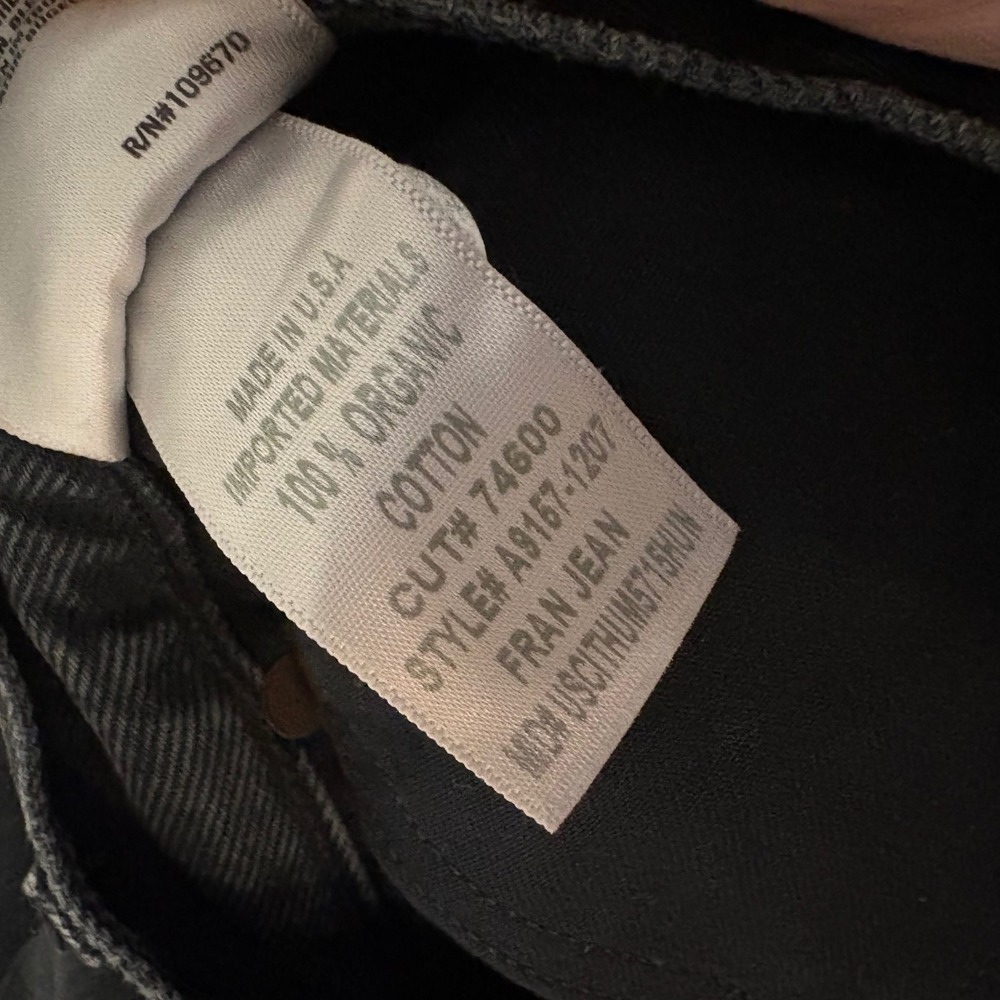 AGOLDE Fran Jeans Baggy Black Wash Size 32 - Picture 5 of 9